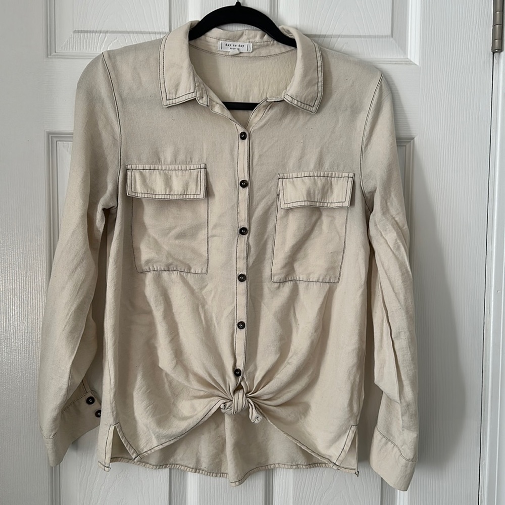 Women's Cream Button Down Shirt